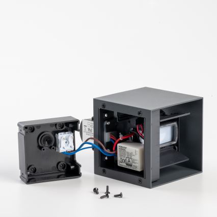 BRILAGI - LED lauko sieninis šviestuvas su judesio jutikliu CUBE LED/6W/230V antracitas IP65