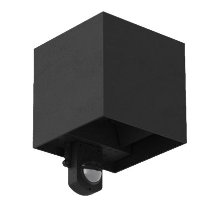 Brilagi - LED lauko sieninis šviestuvas su jutikliu CUBE LED/6W/230V juoda IP65