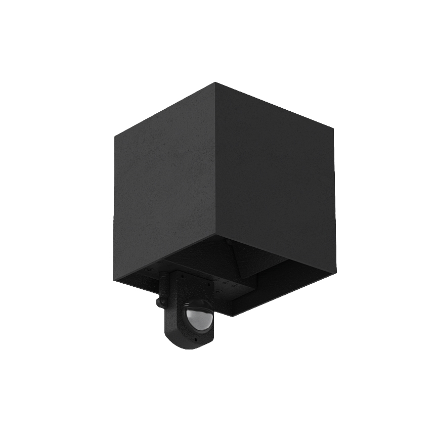Brilagi - LED lauko sieninis šviestuvas su jutikliu CUBE LED/6W/230V juoda IP65