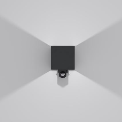 Brilagi - LED lauko sieninis šviestuvas su jutikliu CUBE LED/6W/230V juoda IP65