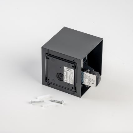 BRILAGI - LED lauko sieninis šviestuvas su jutikliu CUBE LED/6W/230V juoda IP65