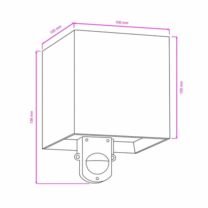 BRILAGI - LED lauko sieninis šviestuvas su jutikliu CUBE LED/6W/230V juoda IP65