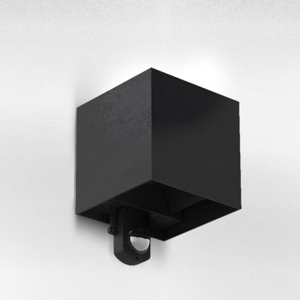 Brilagi - lauko LED sieninis šviestuvas su judesio jutikliu CUBE LED/6W/230V juodas IP65