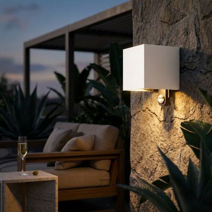 Brilagi - LED lauko sieninis šviestuvas su jutikliu CUBE LED/6W/230V pilkas IP65