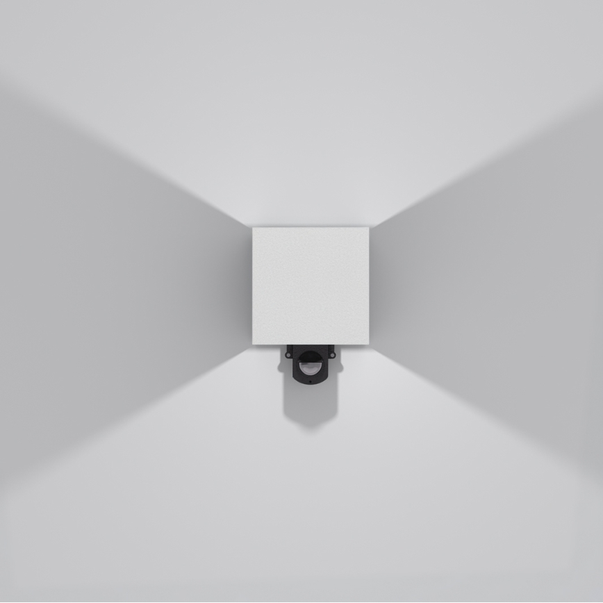 Brilagi - LED lauko sieninis šviestuvas su jutikliu CUBE LED/6W/230V pilkas IP65