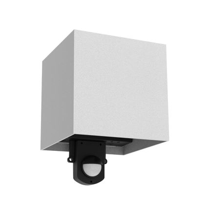 Brilagi - LED lauko sieninis šviestuvas su jutikliu CUBE LED/6W/230V pilkas IP65