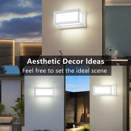 Brilagi - LED lauko sieninis šviestuvas su judesio jutikliu PARKER LED/12W/230V baltas IP44