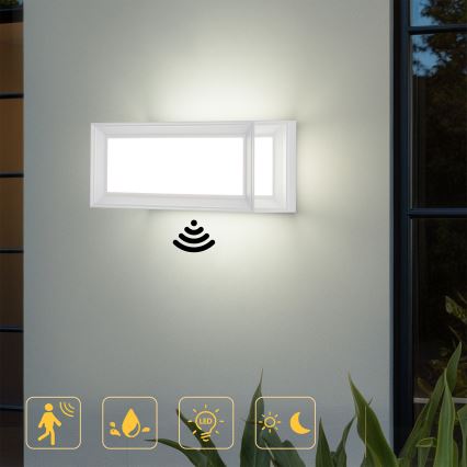 Brilagi - LED lauko sieninis šviestuvas su judesio jutikliu PARKER LED/12W/230V baltas IP44