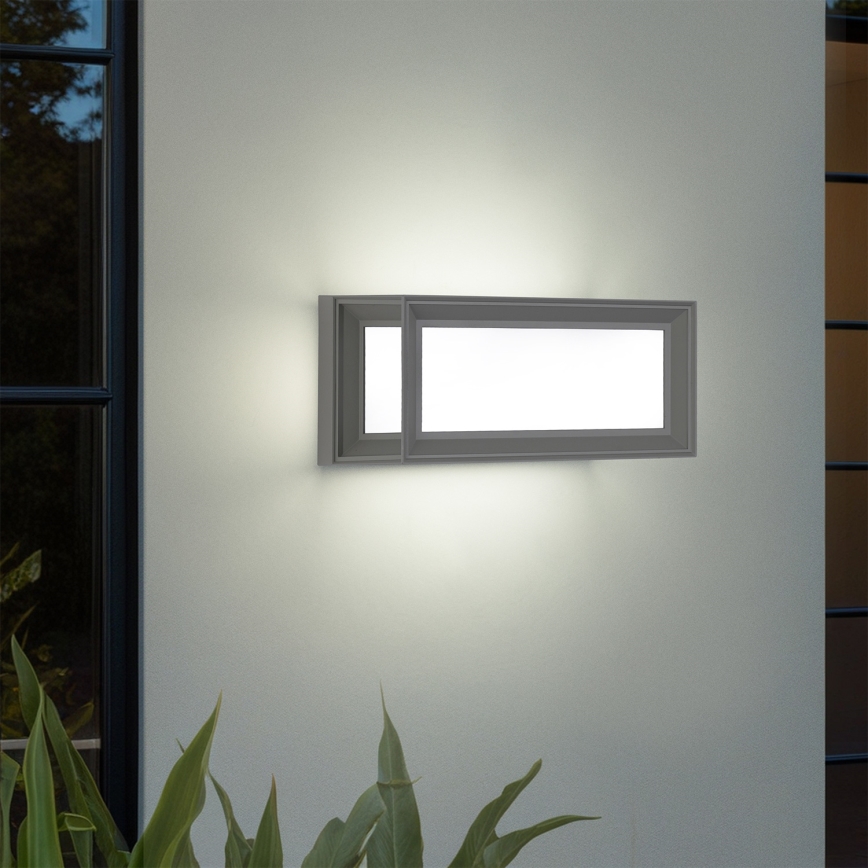 Brilagi - LED lauko sieninis šviestuvas su jutikliu PARKER LED/12W/230V pilkas IP44
