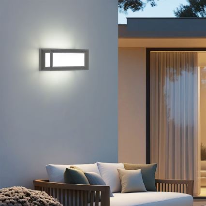 Brilagi - LED lauko sieninis šviestuvas su jutikliu PARKER LED/12W/230V pilkas IP44