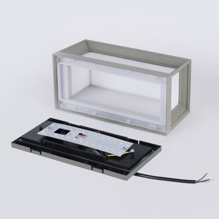 Brilagi - LED lauko sieninis šviestuvas su jutikliu PARKER LED/12W/230V pilkas IP44