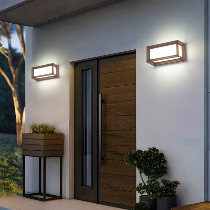 Brilagi - LED lauko sieninis šviestuvas su judesio jutikliu PARKER LED/12W/230V, rudos spalvos, IP44