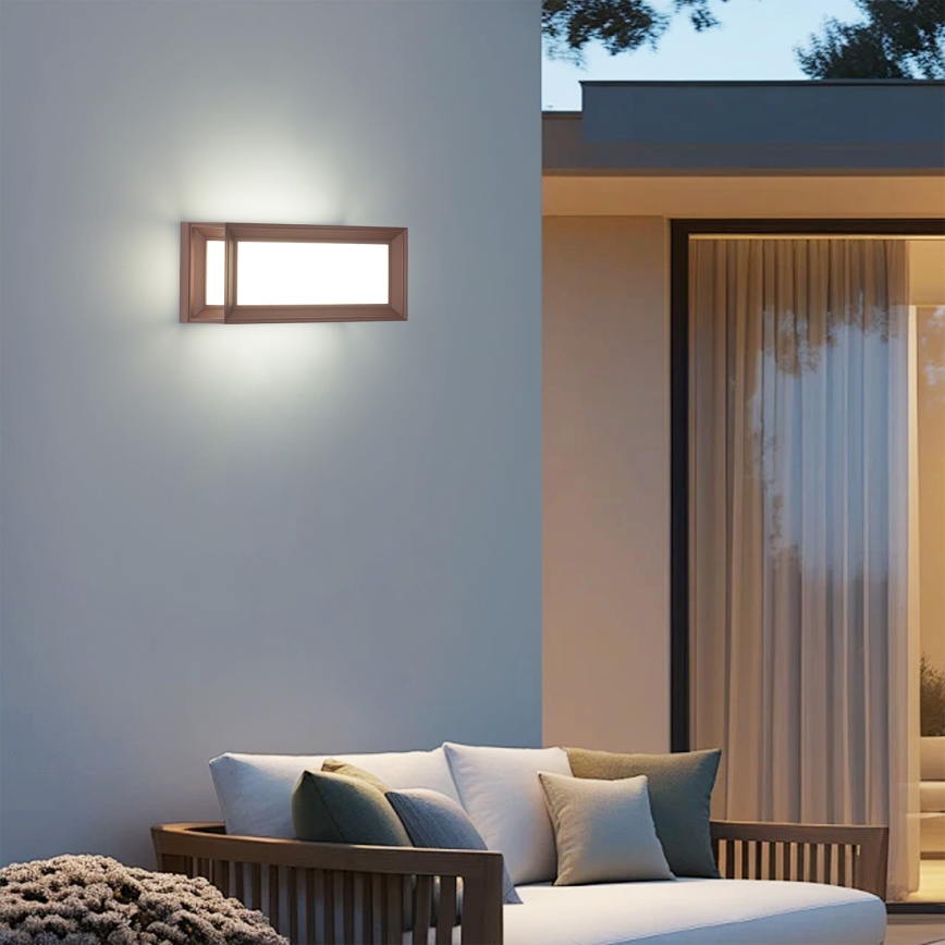 Brilagi - LED lauko sieninis šviestuvas su judesio jutikliu PARKER LED/12W/230V, rudos spalvos, IP44