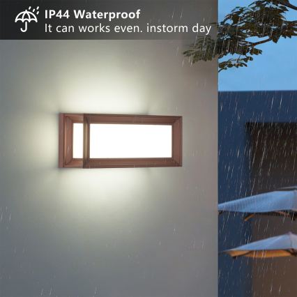 Brilagi - LED lauko sieninis šviestuvas su judesio jutikliu PARKER LED/12W/230V, rudos spalvos, IP44