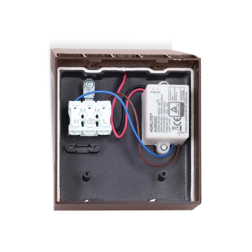 Brilagi - LED lauko sieninis šviestuvas su jutikliu RIANO LED/8W/230V rudas IP65