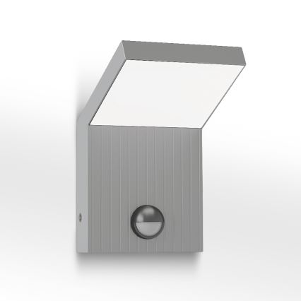 Brilagi - LED lauko sieninis šviestuvas su jutikliu RIANO LED/8W/230V sidabrinis IP65