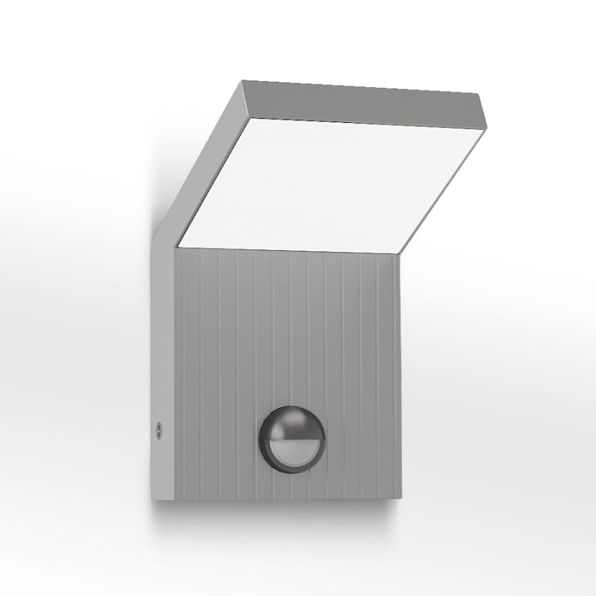 Brilagi - LED lauko sieninis šviestuvas su jutikliu RIANO LED/8W/230V sidabrinis IP65