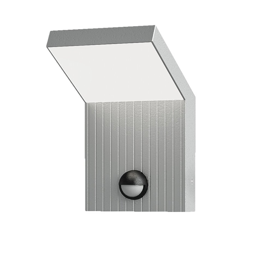 Brilagi - LED lauko sieninis šviestuvas su jutikliu RIANO LED/8W/230V sidabrinis IP65