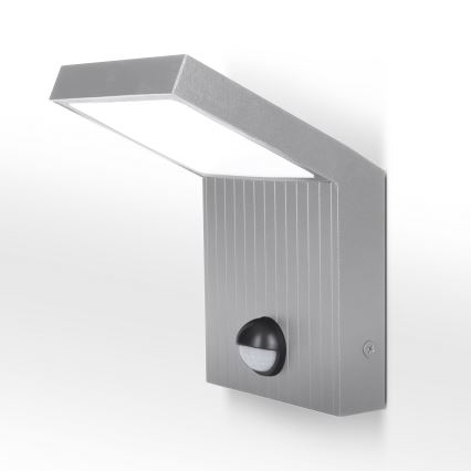 Brilagi - LED lauko sieninis šviestuvas su jutikliu RIANO LED/8W/230V sidabrinis IP65