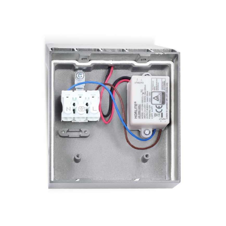 Brilagi - LED lauko sieninis šviestuvas su jutikliu RIANO LED/8W/230V sidabrinis IP65
