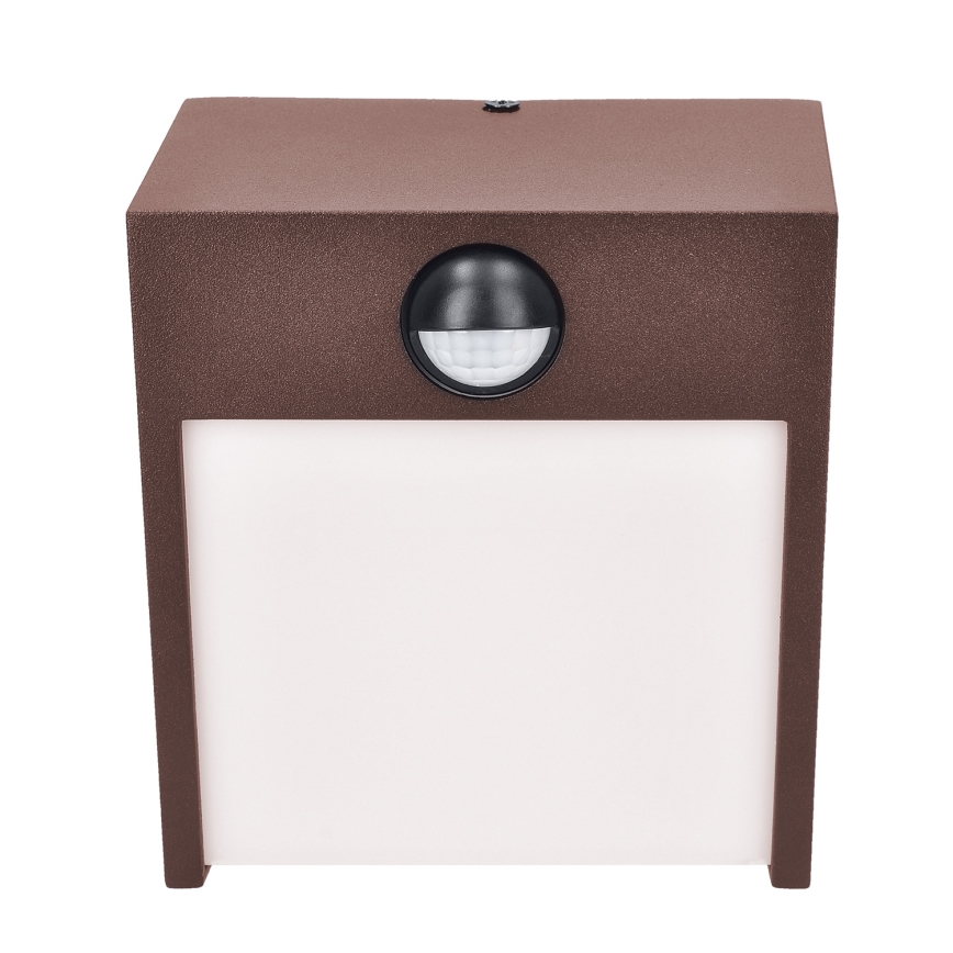 Brilagi - LED lauko sieninis šviestuvas su judesio jutikliu TERNI LED/12W/230V rudas IP44