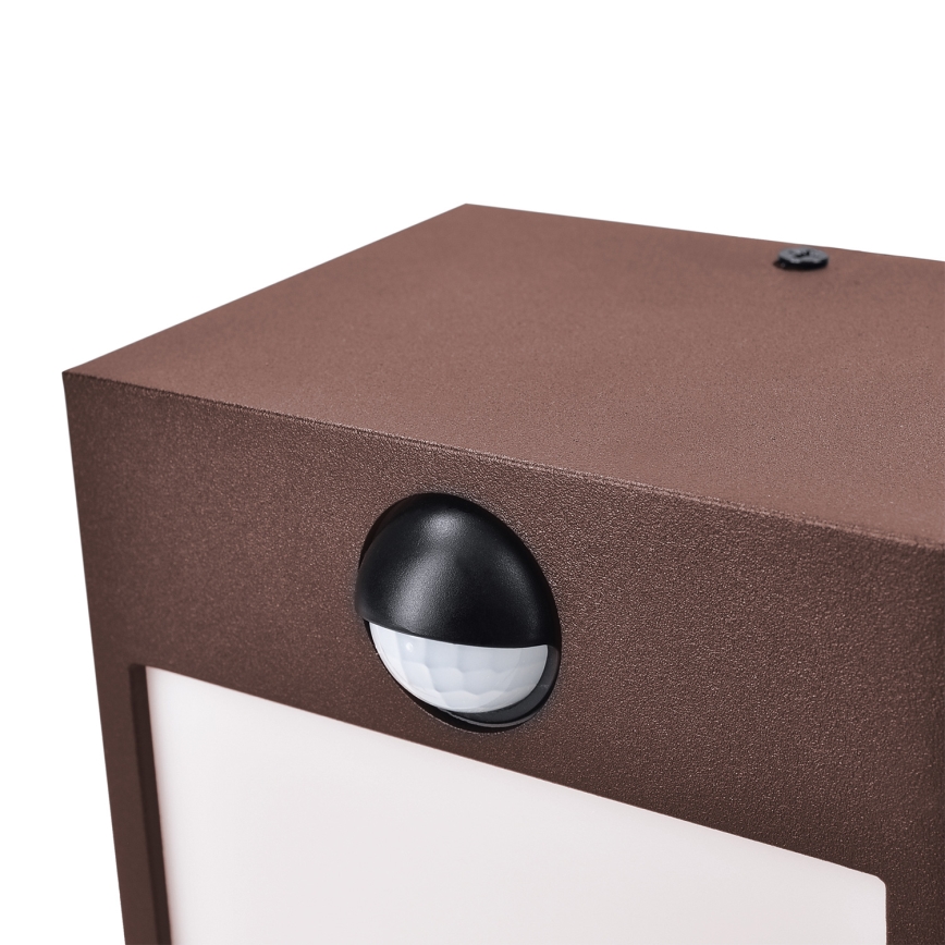 Brilagi - LED lauko sieninis šviestuvas su judesio jutikliu TERNI LED/12W/230V rudas IP44