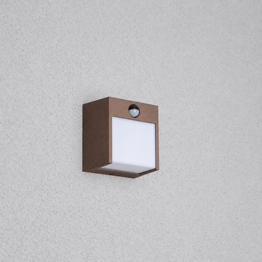 BRILAGI - LED lauko sieninis šviestuvas su judesio jutikliu TERNI LED/12W/230V rudas IP44