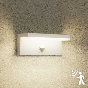 Brilagi - LED lauko sieninis šviestuvas su jutikliu TESSI LED/10W/230V baltas IP54