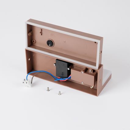 Brilagi - LED lauko sieninis šviestuvas su judesio jutikliu TESSI LED/10W/230V rudas IP54