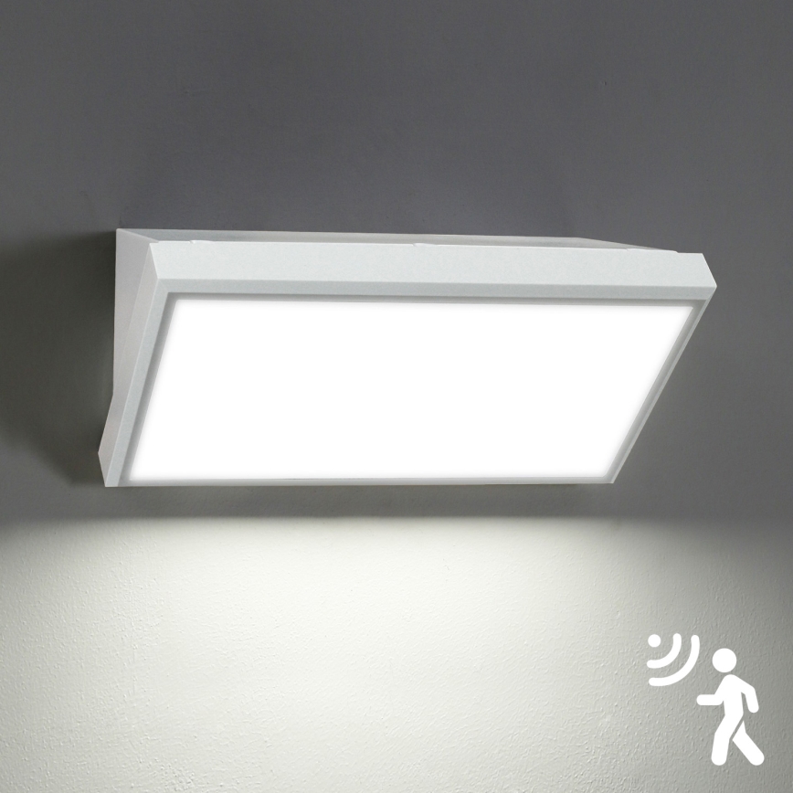 Brilagi - LED Lauko sieninis šviestuvas su jutikliu TRIANGLE LED/20W/230V baltas IP65