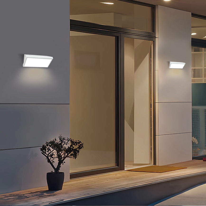 Brilagi - LED lauko sieninis šviestuvas su jutikliu TRIANGLE LED/20W/230V baltas IP65