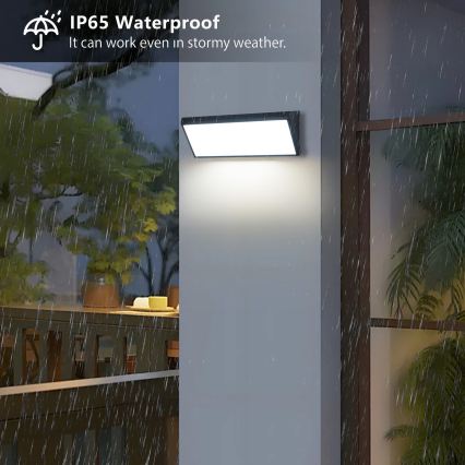 Brilagi - LED lauko sieninis šviestuvas su jutikliu TRIANGLE LED/42W/230V, juodas, IP65