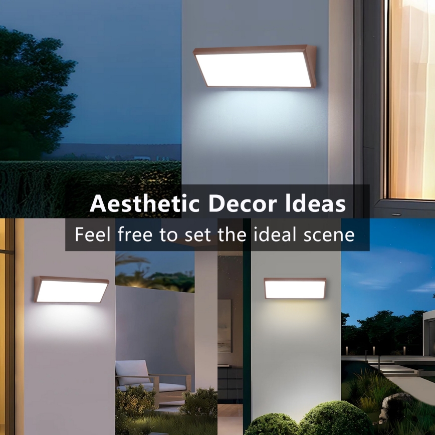 Brilagi - LED lauko sieninis šviestuvas su jutikliu TRIANGLE LED/42W/230V 45 cm ruda IP65