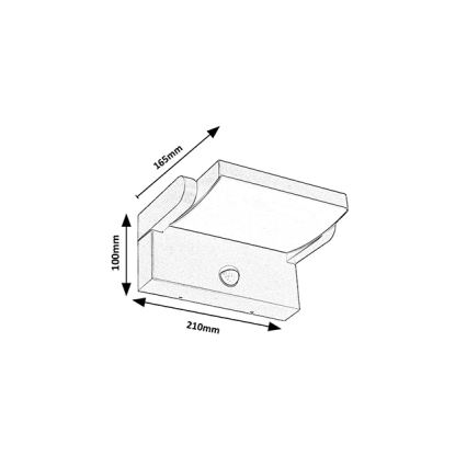 Brilagi - LED lauko sieninis šviestuvas su jutikliu ANKLE LED/18W/230V 3000K IP65 antracitas
