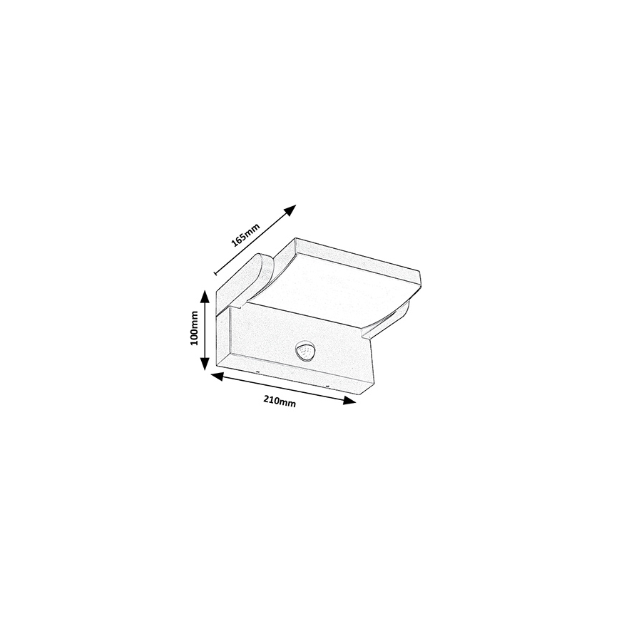 Brilagi - LED lauko sieninis šviestuvas su jutikliu ANKLE LED/18W/230V 3000K IP65 antracitas