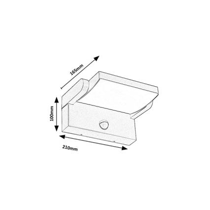 Brilagi - LED lauko sieninis šviestuvas su jutikliu ANKLE LED/18W/230V 4000K IP65 antracitas