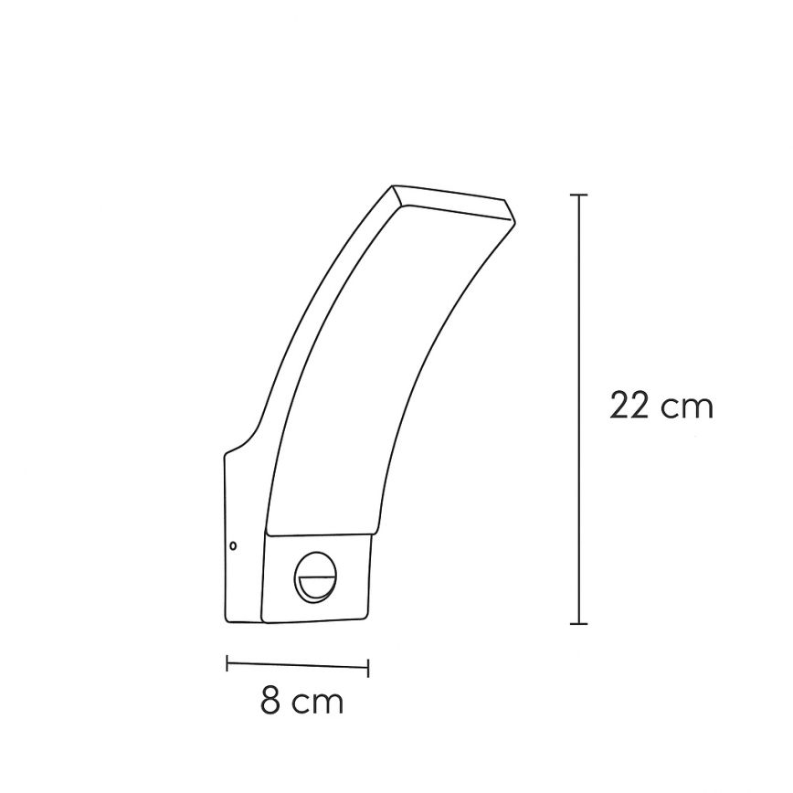 Brilagi - LED lauko sieninis šviestuvas su jutikliu ARCELO LED/9W/230V IP44