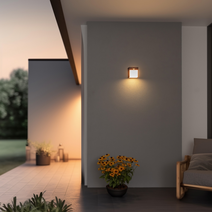 Brilagi - LED Lauko sieninis šviestuvas su jutikliu TERNI LED/12W/230V antracitas IP44