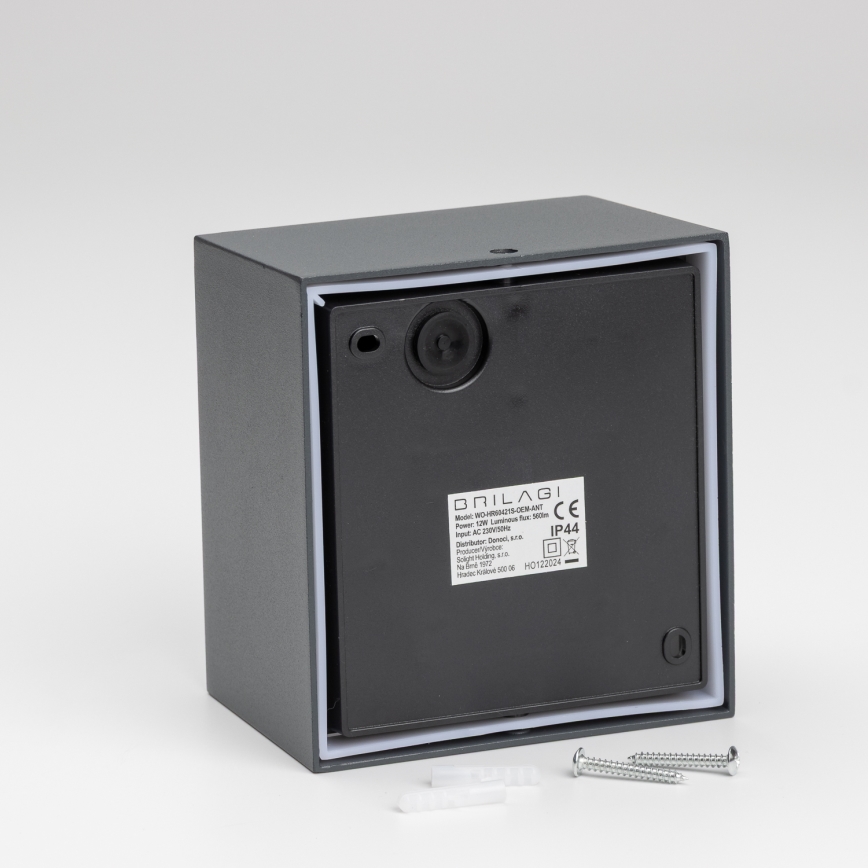 Brilagi - LED Lauko sieninis šviestuvas su jutikliu TERNI LED/12W/230V antracitas IP44