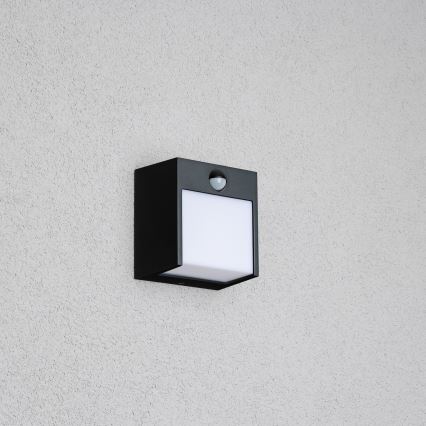 Brilagi - LED Lauko sieninis šviestuvas su jutikliu TERNI LED/12W/230V juodas IP44