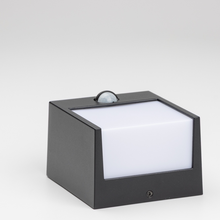 Brilagi - LED Lauko sieninis šviestuvas su jutikliu TERNI LED/12W/230V juodas IP44
