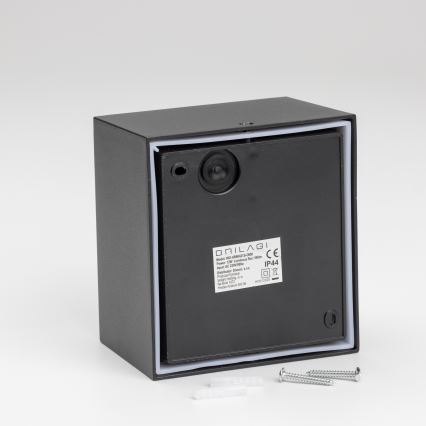 Brilagi - LED Lauko sieninis šviestuvas su jutikliu TERNI LED/12W/230V juodas IP44