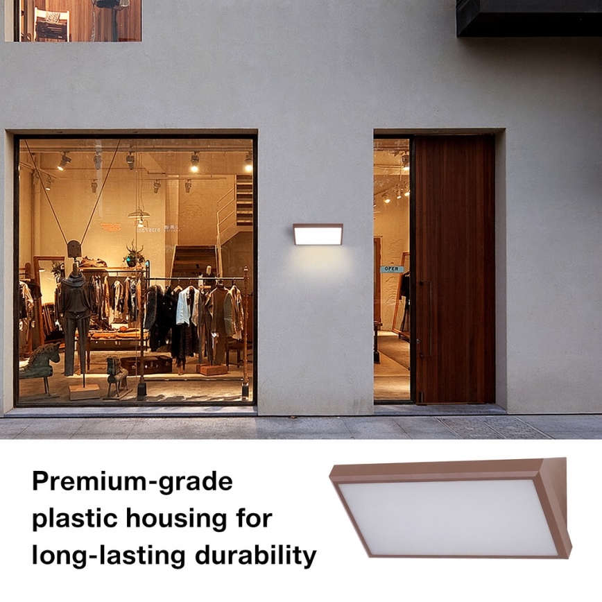 Brilagi - LED lauko sieninis šviestuvas TRIANGLE LED/20W/230V ruda IP65