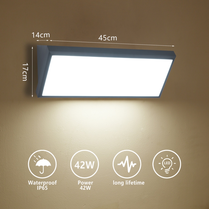Brilagi - LED lauko sieninis šviestuvas TRIANGLE LED/42W/230V 3000/4000/6500K 45 cm antracitas IP65