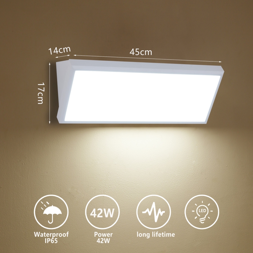 Brilagi - LED lauko sieninis šviestuvas TRIANGLE LED/42W/230V baltas IP65