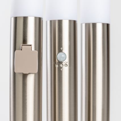 BRILAGI - LED lauko šviestuvas ELIA 1xE27/7W/230V 4000K IP44 100 cm matinis chromas