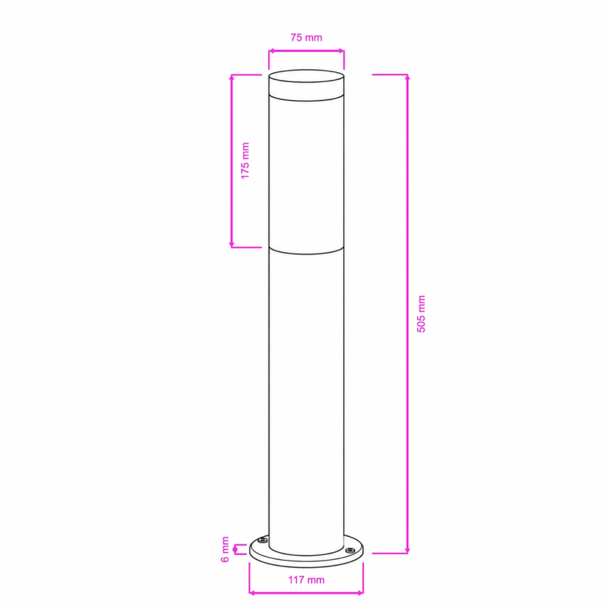BRILAGI - LED lauko šviestuvas ELIA 1xE27/7W/230V 4000K IP44 50 cm matinis chromas