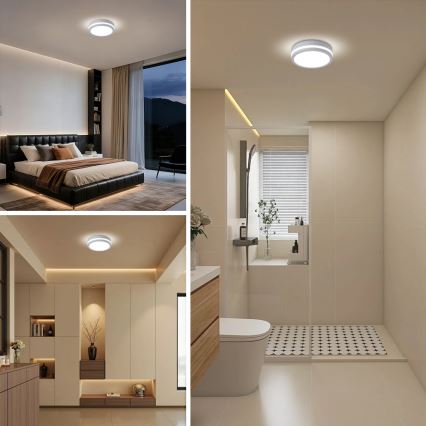 Brilagi - BENE lauko lubinis LED šviestuvas su judesio jutikliu LED/18W/230V, Ø 21,5 cm, baltas, IP54