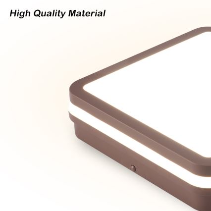 Brilagi - lauko lubinis LED šviestuvas su jutikliu BENE LED/24W/230V 26x26 cm rudas IP54