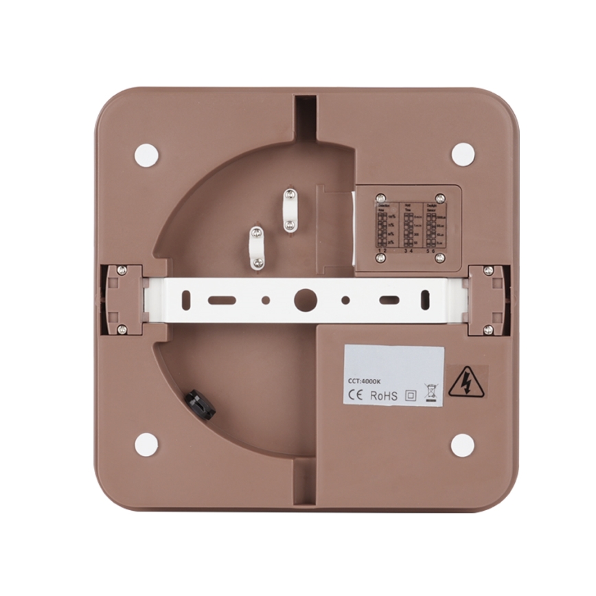 Brilagi - lauko lubinis LED šviestuvas su jutikliu BENE LED/24W/230V 26x26 cm rudas IP54